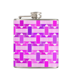 Art Deco industrial chic, violet, orchid, lavender Hip Flask
