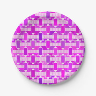 Art Deco industrial chic, violet, orchid, lavender Paper Plate