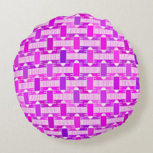 Art Deco industrial chic, violet, orchid, lavender Round Cushion