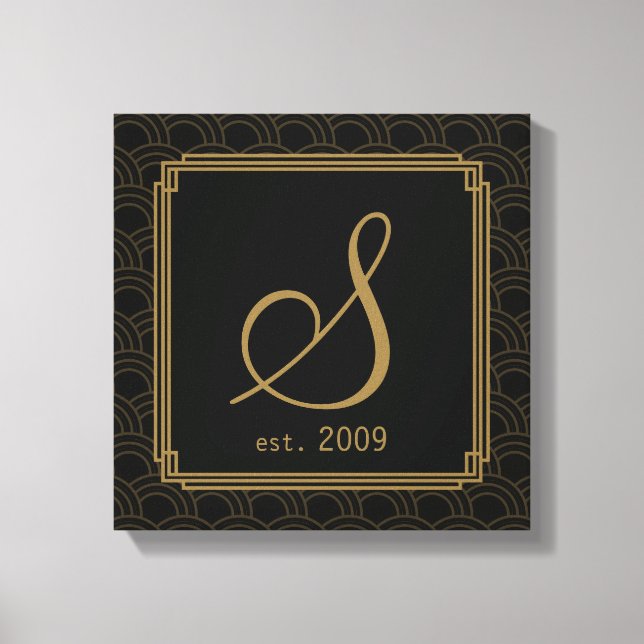 Art Deco Initial Wall Art (Front)