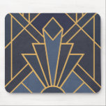 Art Deco inspiration in blue and gold Mouse Mat<br><div class="desc">Abstract geometric design in Art Deco style on grunge navy blue background with gold geometric lines and shapes decoration for everybody who likes Art Deco style and elegant geometric design.</div>