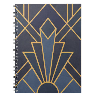 Art Deco inspiration in blue and gold Notebook