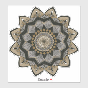 Art Deco Inspired Black, Silver and Gold Mandala