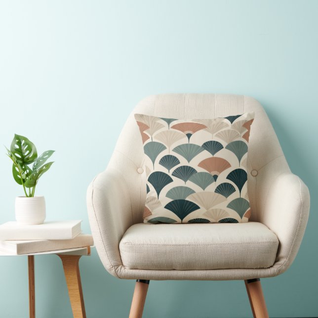 Art deco-inspired fan shapes cushion (Chair)