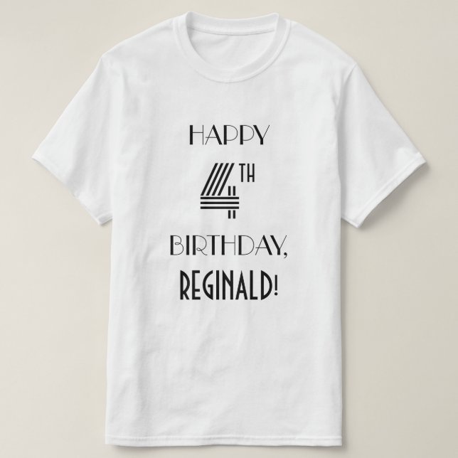 Art Deco Inspired Look 4th Birthday Party Shirt (Design Front)