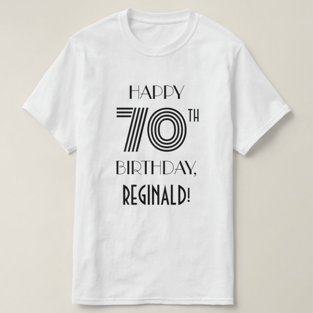 Art Deco Inspired Look 70th Birthday Party Shirt (Design Front)
