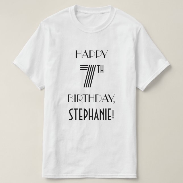 Art Deco Inspired Look 7th Birthday Party Shirt (Design Front)