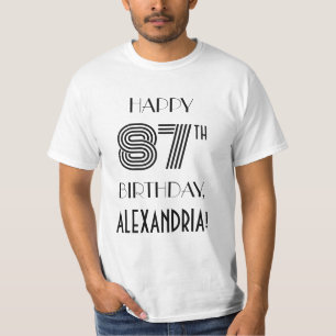 Art Deco Inspired Look 87th Birthday Party Shirt