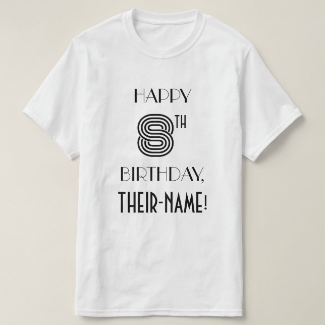 Art Deco Inspired Look 8th Birthday Party Shirt (Design Front)