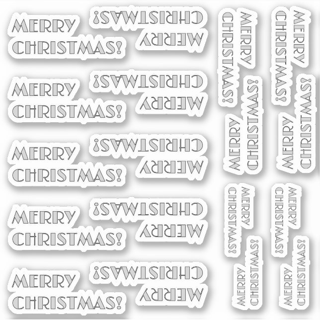 Art Deco Inspired Look "MERRY CHRISTMAS!" Stickers (Front)