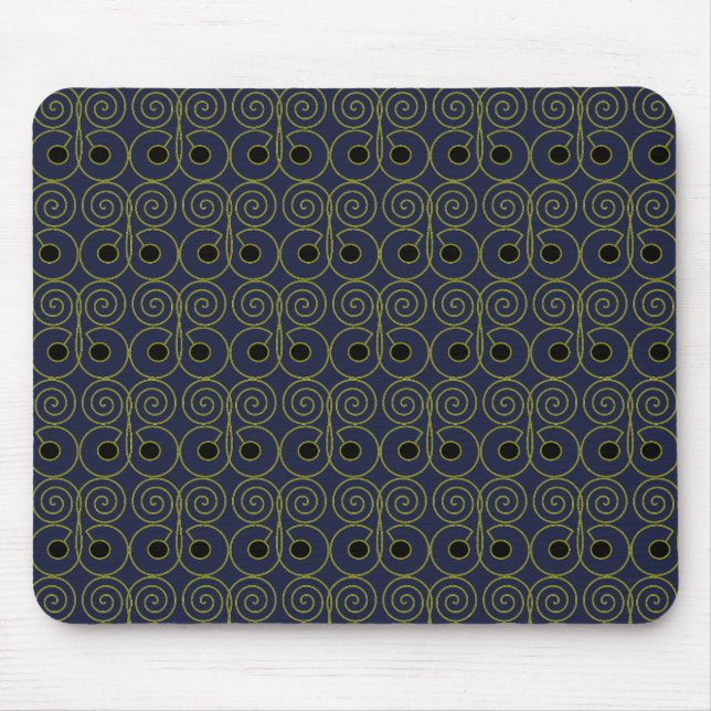 Art Deco Inspired Spiral Motif Mouse Pad (Front)