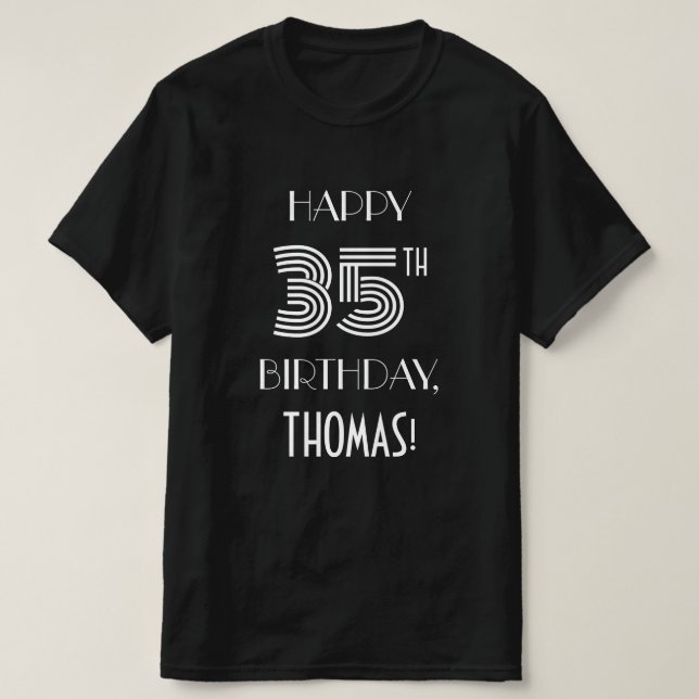 Art Deco Inspired Style 35th Birthday Party Shirt (Design Front)