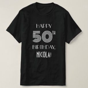 Art Deco Inspired Style 50th Birthday Party Shirt