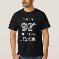 Art Deco Inspired Style 92nd Birthday Party Shirt