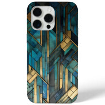 Art Deco Inspired Teal Gold Turquoise Protective