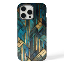 Art Deco Inspired Teal Gold Turquoise Protective