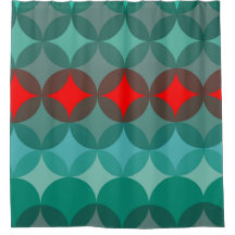 art deco inspired teal & red abstract
