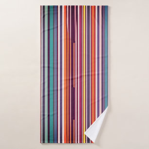Art Deco Inspired Vertical Stripe Pattern Bath Towel Set
