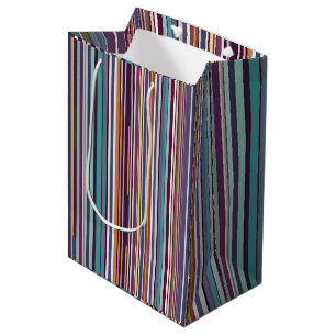 Art Deco Inspired Vertical Stripe Pattern Medium Gift Bag