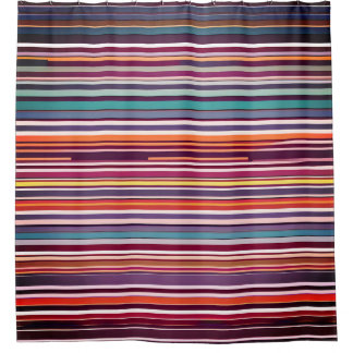 Art Deco Inspired Vertical Stripe Pattern Shower Curtain