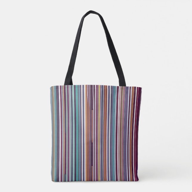 Art Deco Inspired Vertical Stripe Pattern Tote Bag (Back)