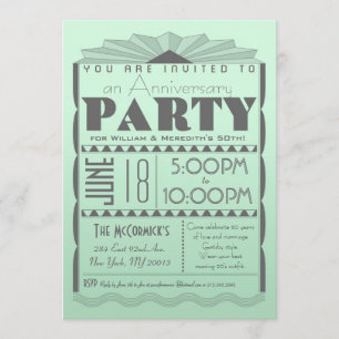 Art Deco Invitation - Gatsby Style- Custom Text