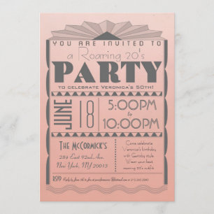 Art Deco Invitation - Gatsby Style- Custom Text