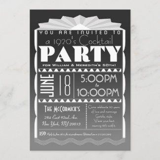 Art Deco Invitation - Gatsby Style- Custom Text