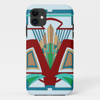 Art Deco iPhone 11 and up Case (Pale Blue)