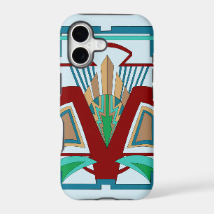 Art Deco iPhone 11 and up Case (Pale Blue)