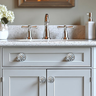  Art Deco Iridescent Glass Flower Amber Beads Ceramic Knob