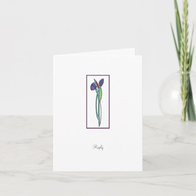Art Deco Iris 2 - Reply Card (Front)