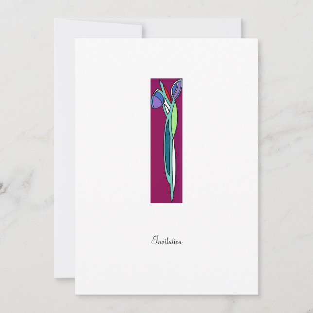 Art Deco Iris  - CP Invitation (Front)