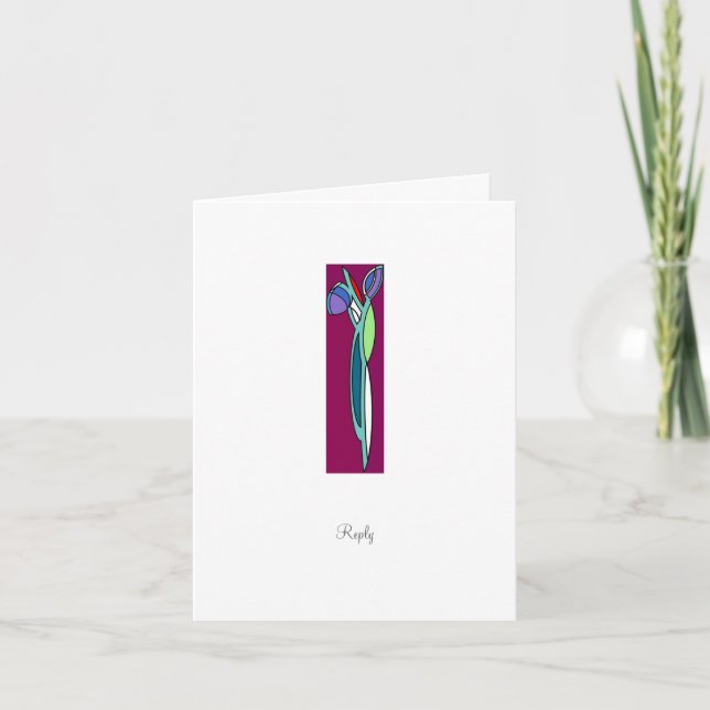 Art Deco Iris - Reply Card (Front)