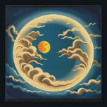 "Art Deco Japanese-Inspired Full moon and clouds Faux Canvas Print<br><div class="desc">Experience the enchanting fusion of Art Deco elegance and Japanese serenity with our exquisite full moon and clouds artwork. The soft tones and ethereal glow of moonlight create an enchanting atmosphere as wispy clouds gracefully drift through the night sky.</div>