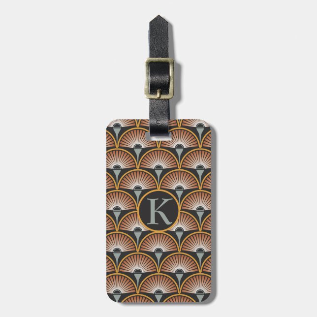 Art Deco Jazz Age Sunset Jukebox Luggage Tag (Front Vertical)