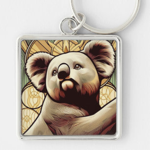Art Deco Koala Bear Keychain