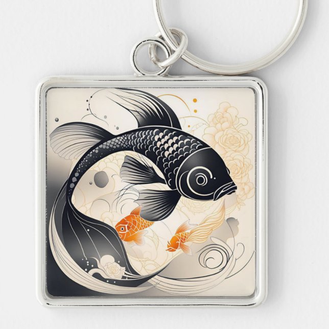 Art Deco Koi Keychain (Front)