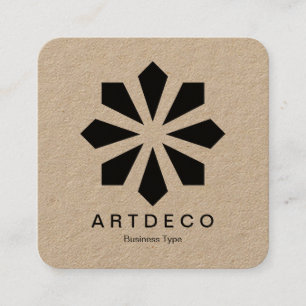 Art Deco - Kraft Square Business Card
