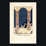Art Deco "La Gourmandise" by George Barbier Poster<br><div class="desc">This is a digitally enhanced reproduction print of a vintage 1924 Art Deco style hand-colored commercial process illustration (pochoir) titled La Gourmandise by French illustrator George Barbier. It features a suave gentleman dining with two fashionable "flappers".</div>