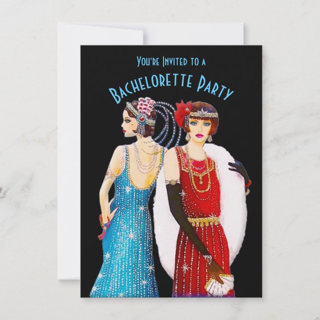 Art Deco Ladies Bachelorette Party Invitation (Front)