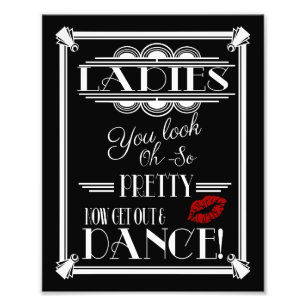art deco, ladies Bathroom sign, wedding sign