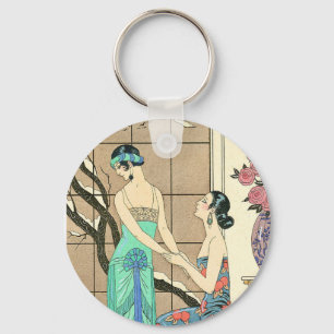 Art Deco Ladies By the Window Key Chain