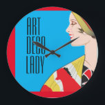 ART DECO LADY Acrylic Wall Clock<br><div class="desc">Classic feminine beauty of the 1930's and 1940's</div>