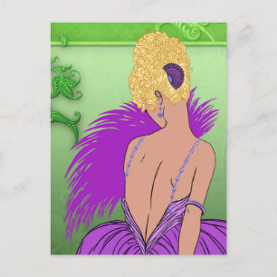 Art Deco Lady - BIANCA: Spring Lilac Postcard