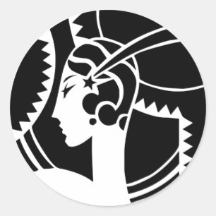 Art Deco Lady Classic Round Sticker