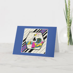 Art Deco Lady in a Bustle with a Dog Holiday Card