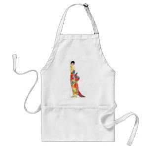 Art Deco Lady in formal Gown Standard Apron