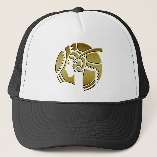 Art Deco Lady in Gold Trucker Hat (Front)