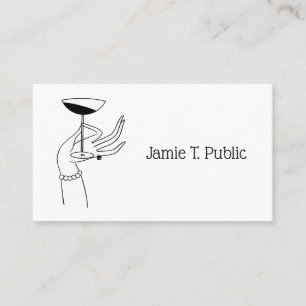 Art Deco Lady’s Hand Holding Champagne Glass Business Card